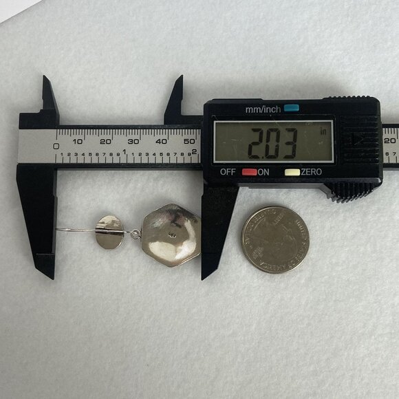 VTG Sterling Silver 925 Etruscan Moroccan Style Hexagonal Drop Dangle Earrings - Picture 13 of 16